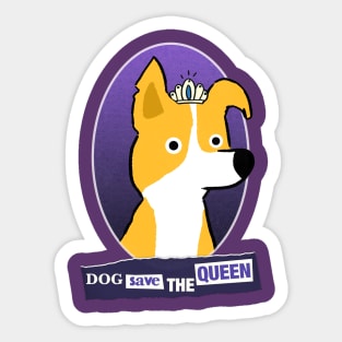 Dog save the Queen - Retro Punk halftone style Sticker